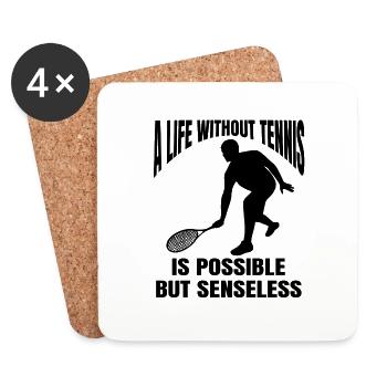 Club de tennis Raquettes de tennis Joueurs de tennis - Dessous de verre (lot de 4) - blanc - Devant