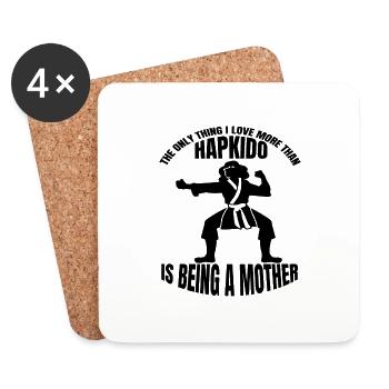 Hapkido Mutter Judo Aikido Mama Kampfsport Karate - Untersetzer (4er-Set) - Weiß - Vorne