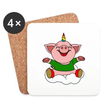 Schweinhorn colorful - Coasters (set of 4) - white - Front