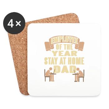 Employee Of The Year Stay At Home DAD Retro Funny - Coasters (set of 4) - white - Front