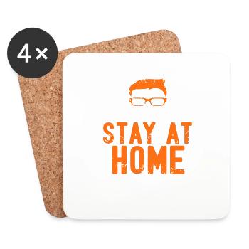 C’est mon t-shirt Stay At Home Drôle de travail DAD - Dessous de verre (lot de 4) - blanc - Devant