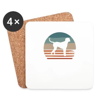 Vintage Retro Weimaraner Weimaraners Dog Lover - Coasters (set of 4) - white - Front