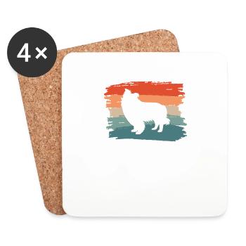 Vintage Retro Yorkshire Terrier Dog Lover - Dessous de verre (lot de 4) - blanc - Devant