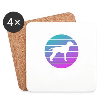 Retro Pointer Dog GSP Lover - Coasters (set of 4) - white - Front