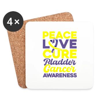 Bladder Cancer Awareness Purple Loop Bladder - Coasters (set of 4) - white - Front