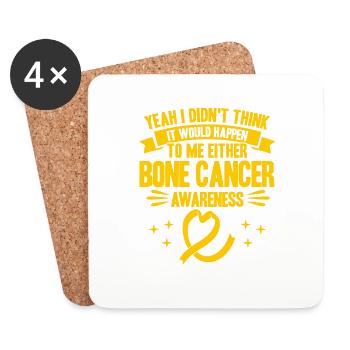 Bone Cancer Fighter Bone Cancer Awareness Knoc - Dessous de verre (lot de 4) - blanc - Devant