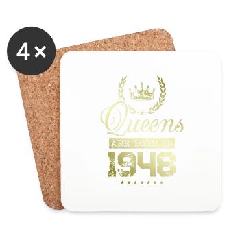 Queens born in 1948 - Coasters (set of 4) - white - Front
