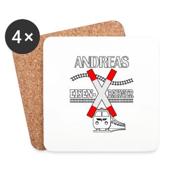 Andreas Eisenbahner Andreaskreuz - Untersetzer (4er-Set) - Weiß - Vorne
