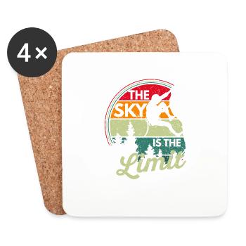 Le ciel est la limite Retro Escalade - Dessous de verre (lot de 4) - blanc - Devant