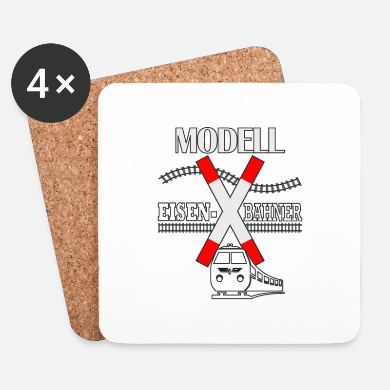 Modell Eisenbahner Lokführer - Untersetzer (4er-Set) - Weiß