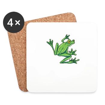 be like my frog be hoppy Design for a frog hunter - Untersetzer (4er-Set) - Weiß - Vorne