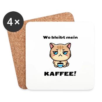 Coffee Cat Sweet Sweet Cat Coffee - Untersetzer (4er-Set) - Weiß - Vorne
