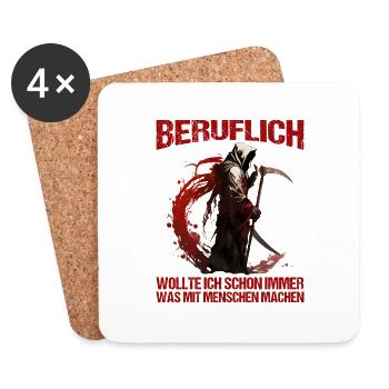 Beruflich schon immer was mit Menschen machen - Untersetzer (4er-Set) - Weiß - Vorne