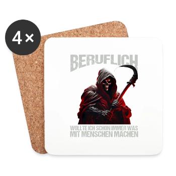 Beruflich schon immer was mit Menschen machen - Untersetzer (4er-Set) - Weiß - Vorne