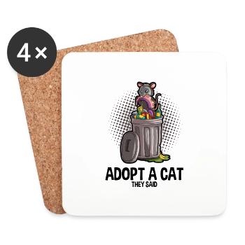 Opossum disant pour les amoureux des animaux et les opossums - Dessous de verre (lot de 4) - blanc - Devant