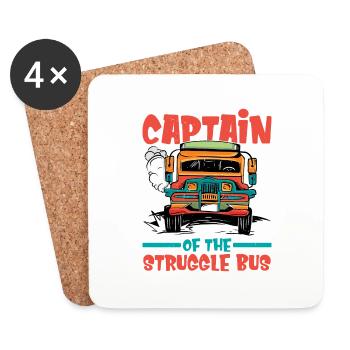 Captain Of The Struggle Bus 8 - Coasters (set of 4) - white - Front