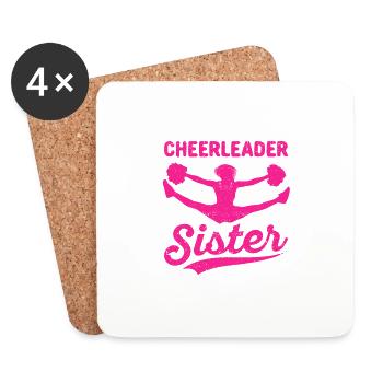 Meine Lieblings-Cheerleaderin ist meine Schwester - Untersetzer (4er-Set) - Weiß - Vorne