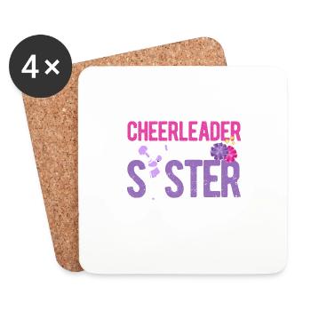 Meine Lieblings-Cheerleaderin ist meine Schwester - Untersetzer (4er-Set) - Weiß - Vorne