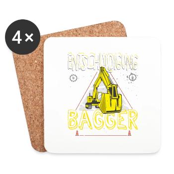 Anniversaire de chantier de pelle Jeune idée cadeau - Dessous de verre (lot de 4) - blanc - Devant