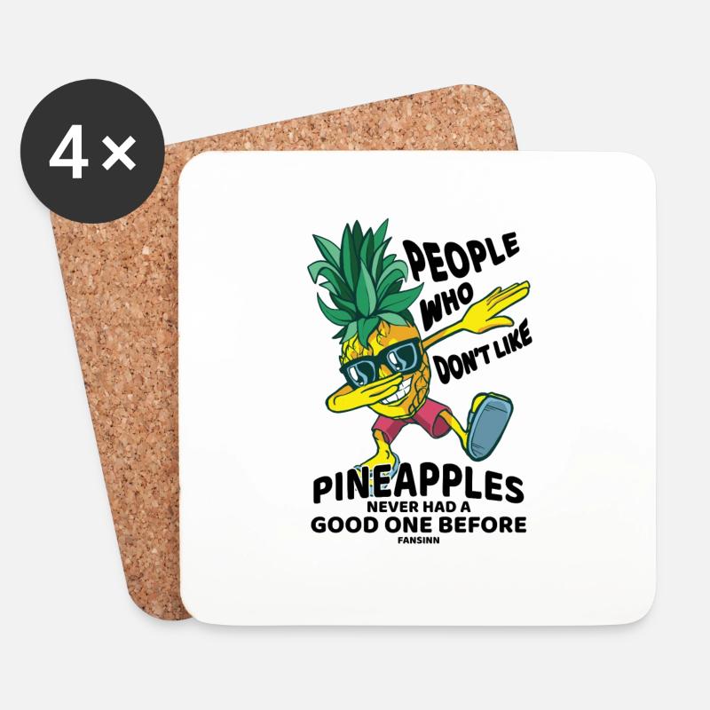 dabbing Ananas - Untersetzer (4er-Set) - Weiß