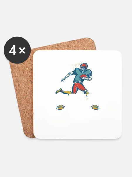 American Football - Untersetzer (4er-Set) - Weiß