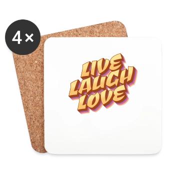 Live - Laugh - Love - Lebe, Lache, Liebe - Untersetzer (4er-Set) - Weiß - Vorne