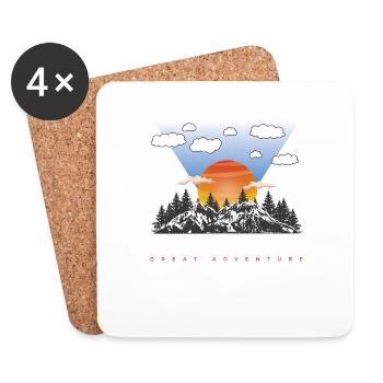 Mountain great adventure - Wander Hiking Design - Coasters (set of 4) - white - Front