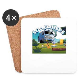 Somewhere is camping time - Coasters (set of 4) - white - Front