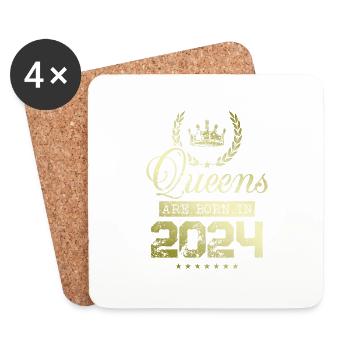 Queens born in 2024 - Coasters (set of 4) - white - Front