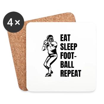 Fan de football américain Entraîneur de football américain - Dessous de verre (lot de 4) - blanc - Devant