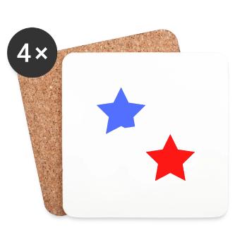 étoile bleu blanc rouge - Dessous de verre (lot de 4) - blanc - Devant
