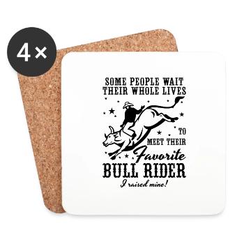 Certaines personnes attendent leur rodéo cowboy bull rider - Dessous de verre (lot de 4) - blanc - Devant