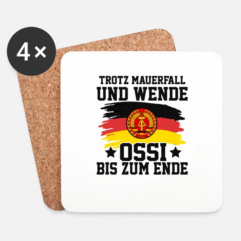 Trotz Mauerfall Und Wende Ossi Bis Zum Ende - Untersetzer (4er-Set) - Weiß