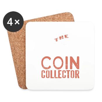 The COIN Collector Retro Funny Coin Collection - Untersetzer (4er-Set) - Weiß - Vorne
