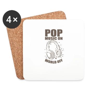 Pop Music on World off R'n'B Singer Stars - Coasters (set of 4) - white - Front