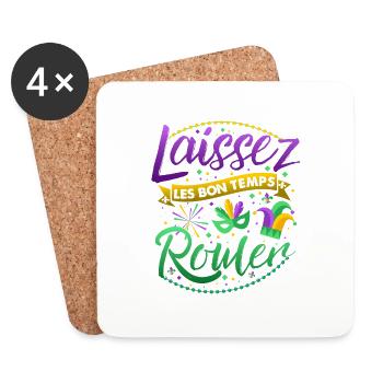 Mardi gras good times roll laissez bon temps roule - Coasters (set of 4) - white - Front
