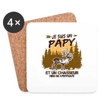 Papy Et Chasseur - Dessous de verre (lot de 4) - blanc - Devant