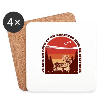 Chasseur Papy Chasse - Dessous de verre (lot de 4) - blanc - Devant