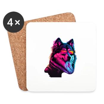 Alaskan Malamute Dogs Alaskan Malamutes - Coasters (set of 4) - white - Front