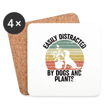 Hund Pflanzen Garten - Untersetzer (4er-Set) - Weiß - Vorne