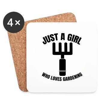 Gardener Orchard Hobby Gardener Garden Girl - Coasters (set of 4) - white - Front