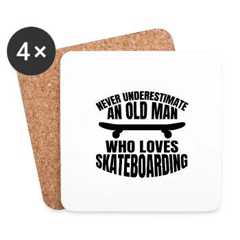 Skateboard Skating Skater Skateboarding Longboard - Coasters (set of 4) - white - Front