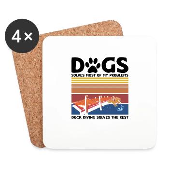 Sports nautiques pour chiens et sports nautiques pour chiens - Dessous de verre (lot de 4) - blanc - Devant