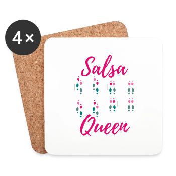Salsa Queen Tanzschritte für Salsa Tänzerin - Untersetzer (4er-Set) - Weiß - Vorne