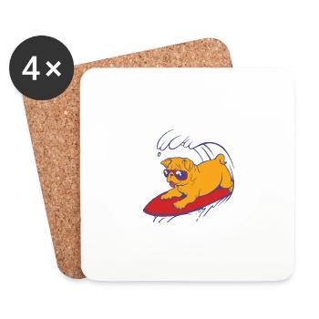 Surfing Is My Therapy - Untersetzer (4er-Set) - Weiß - Vorne