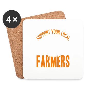Support Your Local Female Farmers Retro T-Shirt - Untersetzer (4er-Set) - Weiß - Vorne