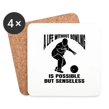 Bowling Kegel Gift Bowling Ball Bowler Bowling - Coasters (set of 4) - white - Front