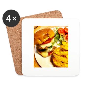 burger - Dessous de verre (lot de 4) - blanc - Devant