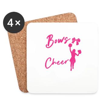 Bows and bling be a cheering thing funny - Coasters (set of 4) - white - Front