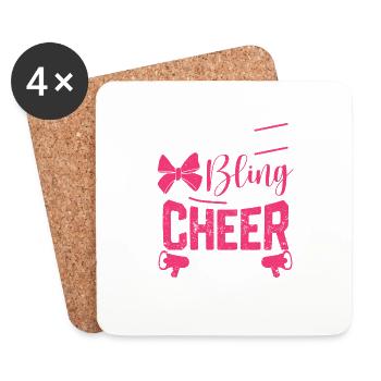 L’équipe de jeunes Cheerleader mignonne s’incline et saigne - Dessous de verre (lot de 4) - blanc - Devant